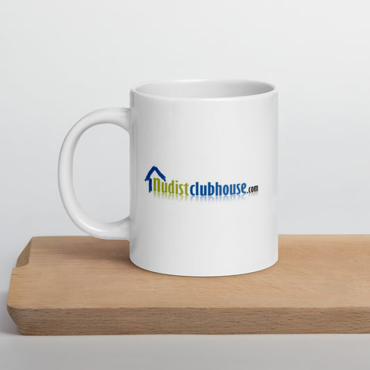 White glossy mug